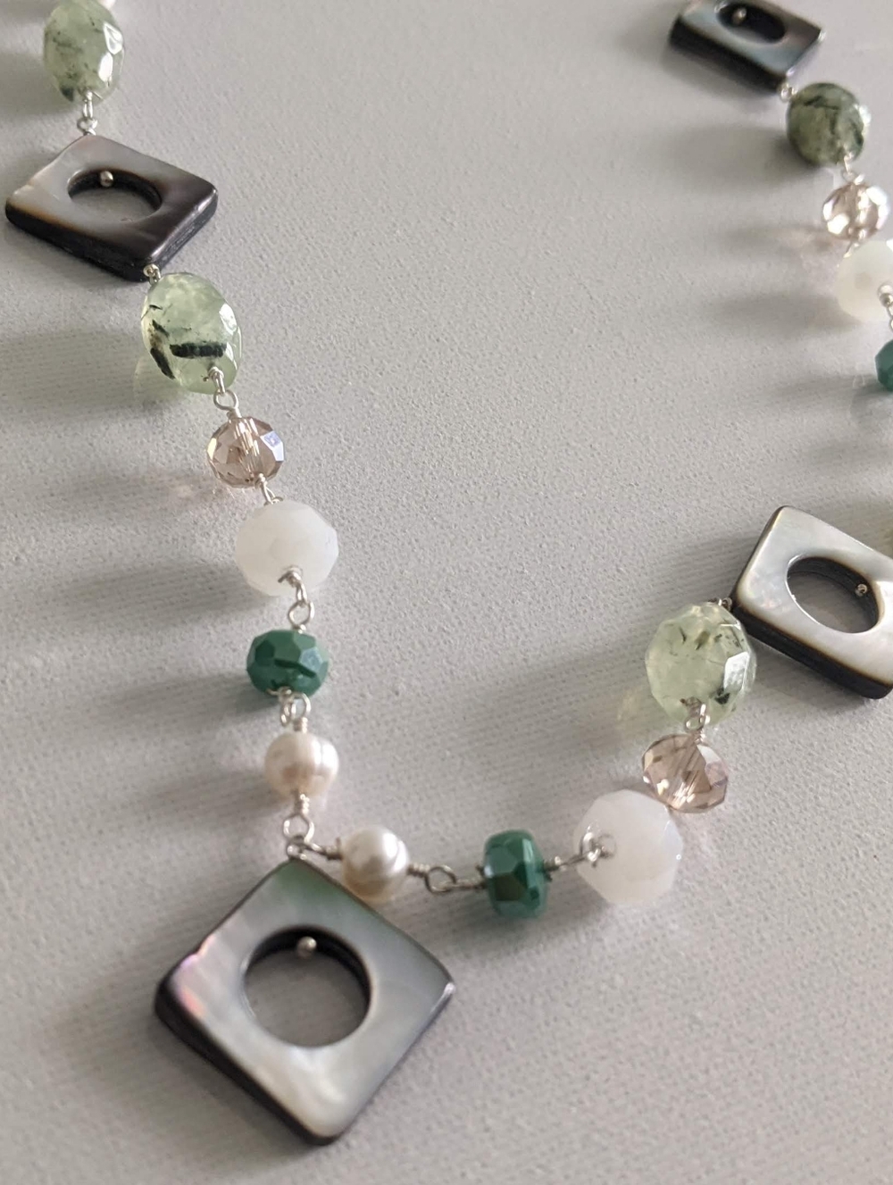Seaside Treasures Sterling Silver and Natural Gemstone Necklace - Picture 2 of 10